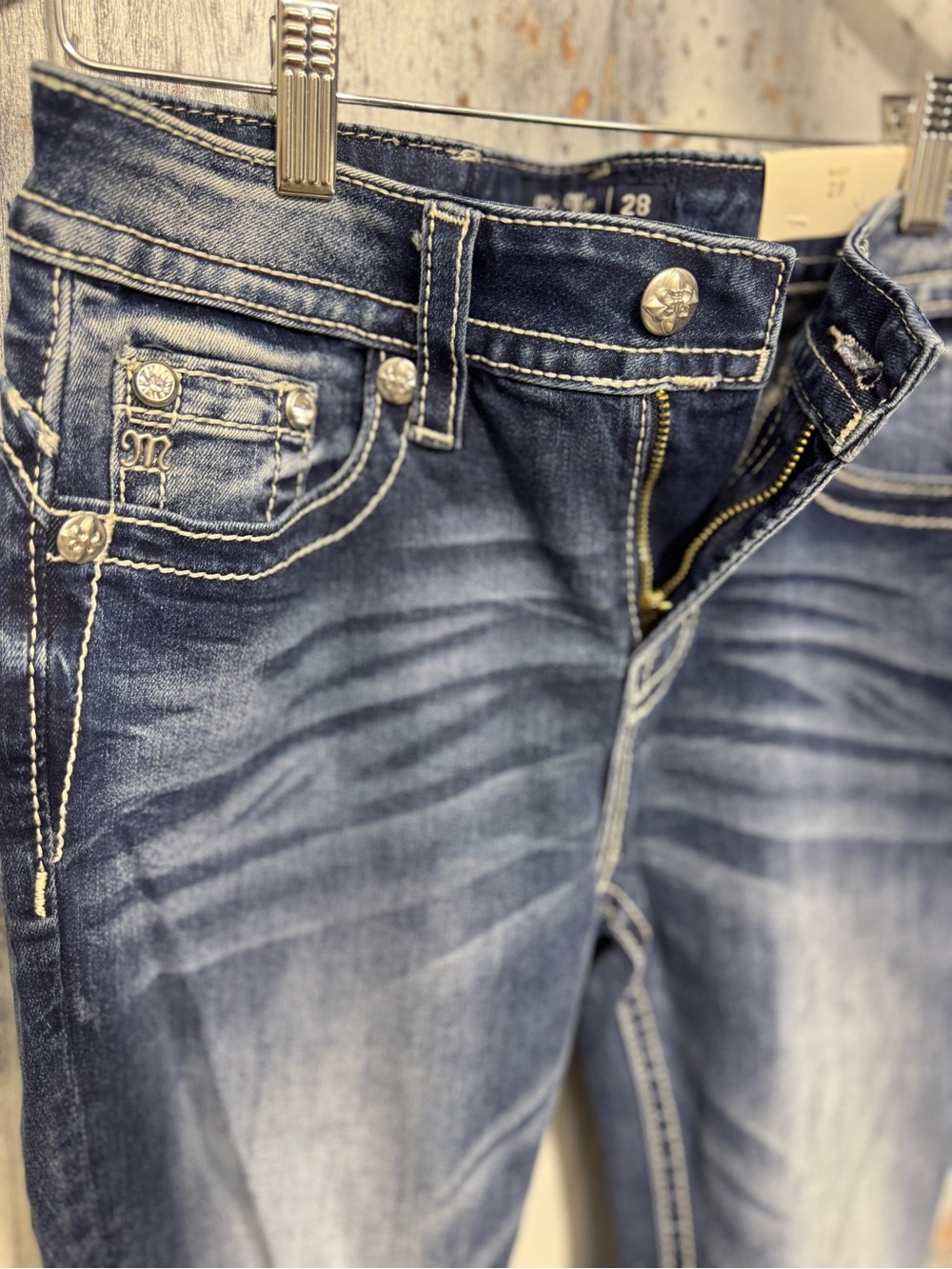 Miss Me Mid-Rise Bootcut Jeans Size 28x34  Style: M3873B DK Blue - NWT - Picture 7 of 10